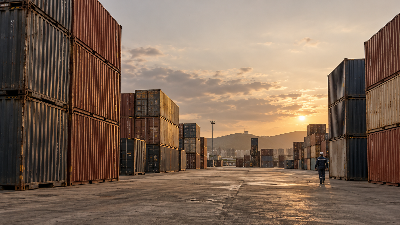 Pátio com containers